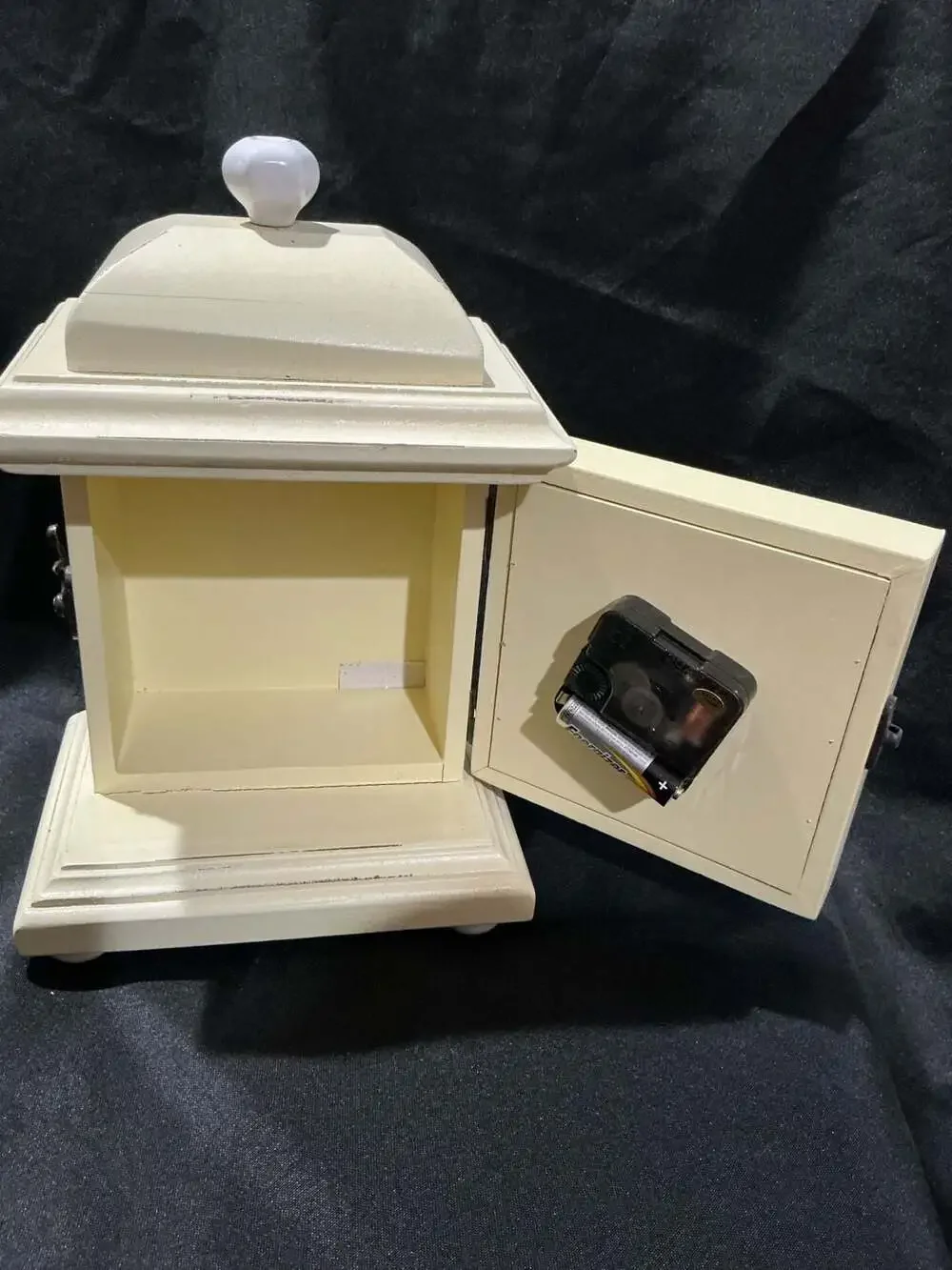 Creative Co-Op Cream Wood Mantle Clock